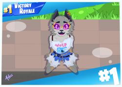  absurd_res animal_humanoid anthro artist_name canid canine canis clothed clothing digital_media_(artwork) epic_games eyelashes eyeshadow eyewear facewear female fortnite fortnite:_battle_royale gaming glasses hair hi_res huge_filesize humanoid makeup mammal mammal_humanoid silvervlogs simple_background solo tail text wearing_glasses wolf wolfie_(fortnite) 