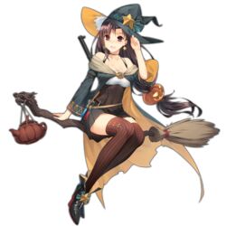  boots broom broom_riding chilunchilun colored_shoe_soles female full_body girls&#039;_frontline gun halloween hat high_heel_boots high_heels kettle long_hair looking_at_viewer off_shoulder official_alternate_costume official_art purple_eyes purple_hair sidesaddle smile solo submachine_gun thighhighs transparent_background type_64_(girls&#039;_frontline) type_64_(witch_from_afar)_(girls&#039;_frontline) type_64_smg weapon witch witch_hat 