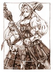  android ashlotte_maedel commentary_request dress female goth_fashion gothic_lolita lolita_fashion long_hair monochrome photoshop_(medium) polearm solo soulcalibur soulcalibur_iv thestarofpisces weapon 