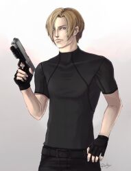  biohazard blonde_hair leon_s_kennedy leon_scott_kennedy male male_focus resident_evil short_hair 