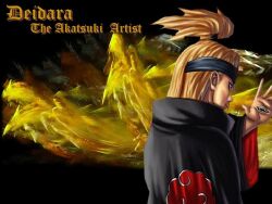  akatsuki akatsuki_(naruto) artist_request blonde_hair deidara long_hair male male_focus naruto naruto_shippuuden 