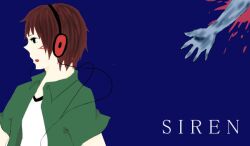  1boy brown_hair bust hand hands headphones male male_focus siren solo suda_kyouya upper_body 