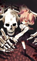  bad_id bad_pixiv_id bone dual_persona female inu_x_boku_ss pink_hair red_eyes ringo_komachi roromiya_karuta skull twintails 