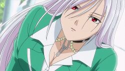  akashiya_moka animated animated breasts cleavage long_hair red_eyes rosario+vampire school_uniform 