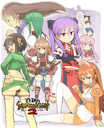  1boy 6+girls aisaka_taiga belt belt_skirt character_request charlotte_e._yeager commentary_request cosplay crossover hiiragi_kagami long_hair louise_francoise_le_blanc_de_la_valliere lucky_star mimoza_lorange mimoza_lorange_(cosplay) multiple_crossover multiple_girls orange_shirt paffel paffel_(cosplay) shirt strike_witches summon_night summon_night_2 suzumiya_haruhi suzumiya_haruhi_no_yuuutsu thighhighs toradora! world_witches_series yu_65026 zero_no_tsukaima 