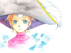  blonde_hair blue_eyes chat earrings female hat jewelry short_hair tales_of_(series) tales_of_eternia 