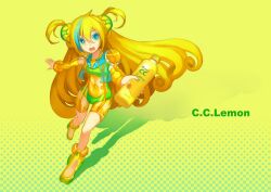  aqua_eyes bad_id bad_pixiv_id blonde_hair c.c._lemon c.c._lemon_(character) female long_hair observerz solo 