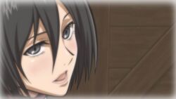  1girls asian asian_female attack_on_titan black_hair female female_only grey_eyes hair_between_eyes light-skinned_female light_skin looking_at_viewer lost_rarities medium_hair mikasa_ackerman open_mouth pale-skinned_female pale_skin shingeki_no_kyojin solo solo_female takapiko 