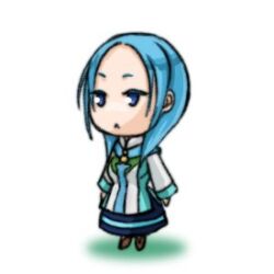  55dopl3e bad_id bad_pixiv_id blue_eyes blue_hair chibi dress elona female larnneire lowres solo white_background 