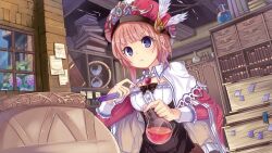  :&lt; alchemy atelier_(series) atelier_rorona bad_id bad_pixiv_id blue_eyes book brown_hair cape cauldron female flask hat hourglass icywood photoshop_(medium) ribbon rororina_fryxell round-bottom_flask solo test_tube 