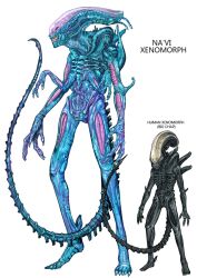  1970s_(style) alien alien_(1979) alien_(series) avatar_(2009_film) bad_id bad_pixiv_id creator_connection crossover james_cameron&#039;s_avatar kusagami_style monster na&#039;vi no_humans photoshop_(medium) retro_artstyle science_fiction xenomorph 