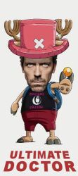  1boy abrakadabra2012 doctor gregory_house hat house_m.d. lowres moose one_piece tony_tony_chopper 