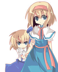  2girls alice_margatroid alice_margatroid_(pc-98) bad_id bad_pixiv_id blonde_hair blue_eyes kita_senju multiple_girls time_paradox touhou touhou_(pc-98) 