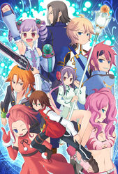  4girls 5boys adelle_nevanlinna alphonse_zena_meridia amamiya_minato arc_rise_fantasia breasts cecille_garcia character_request cleavage commentary_request drill_hair everyone l&#039;arc_bright_lagoon leslie_flaherty medium_breasts multiple_boys multiple_girls nicole_benecsu photoshop_(medium) rasutona_oigen ryfia sage_(arc_rise_fantasia) staff sword weapon 