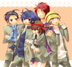  atlus black_hair brown_hair glasses hat inaba_masao nanjo_kei persona persona_1 pixiv_thumbnail resized scarf shooting-star sonomura_maki toudou_naoya uesugi_hidehiko 