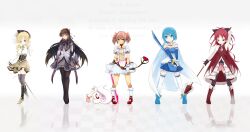  akemi_homura gray group kaname_madoka kyuubee mahou_shoujo_madoka_magica miki_sayaka sakura_kyouko suburi tomoe_mami weapon 