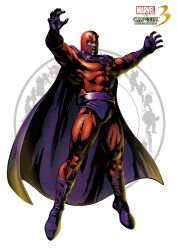  absurdres capcom cape helmet highres magneto male male_focus marvel marvel_vs._capcom marvel_vs_capcom official_art open_mouth solo x-men 