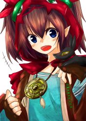  blue_eyes boots brown_hair duel_monster fingerless_gloves gloves pointy_ears saambell_summoner skirt twintails yu-gi-oh! yuu-gi-ou_duel_monsters 