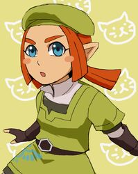  blanko! blue_eyes chibi green_clothes karane orange_hair skyward_sword the_legend_of_zelda the_legend_of_zelda:_skyward_sword 