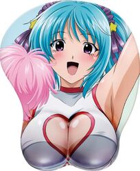  blue_hair cheerleader kurono_kurumu kuruno_kurumu lowres mousepad pom_poms purple_eyes ribbon rosario+vampire 