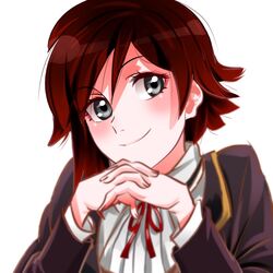  blush female looking_at_viewer mikk ruby_rose rwby smile solo 