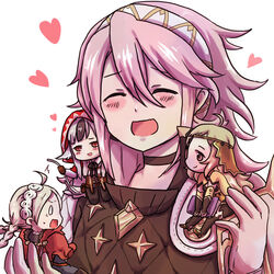  4girls animal_ears artist_request breasts chibi closed_eyes eponine_(fire_emblem_if) female fire_emblem fire_emblem_if multiple_girls nintendo ophelia_(fire_emblem_if) pink_hair pixiv_manga_sample smile soleil_(fire_emblem_if) velour_(fire_emblem_if) 