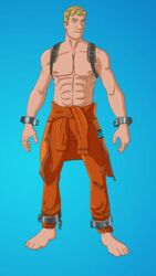  1boy artist_request blonde_hair fortnite fortnite:_battle_royale jonesy_(fortnite) male male_only muscular muscular_male simple_background solo tagme video_games 