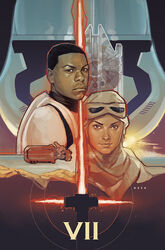  1boy armor artist_request black_hair brown_eyes dark_skin desert energy_sword female finn_(star_wars) goggles helmet hover_bike lightsaber looking_at_viewer millennium_falcon mountain photoshop_(medium) realistic rey_(star_wars) scarf science_fiction short_hair signature spacecraft spoilers star_wars star_wars:_the_force_awakens stormtrooper sword weapon 