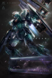  anaheim_electronics artist_name beam_rifle char&#039;s_counterattack commentary_request emblem energy_gun english_text fin_funnels funnels_(gundam) gundam highres insignia logo mecha no_humans nu_gundam open_hand photoshop_(medium) realistic robot science_fiction shield solo thrusters weapon yutori_(clockwork_chicken) 