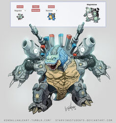  better_version_at_source blastoise cybernetics cyborg fusion generation_1_pokemon hybrid kendall_hale machine magneton nintendo pokemon pokemon_(species) pokemon_fusion what_has_science_done where_is_your_god_now 