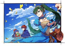  2boys 2girls bad_id bad_twitter_id blue_eyes blue_hair blush cape closed_eyes couple dress eliwood_(fire_emblem) eliwood_(valentine)_(fire_emblem) father_and_daughter father_and_son fire_emblem fire_emblem:_the_binding_blade fire_emblem:_the_blazing_blade fire_emblem_heroes gloves green_eyes green_hair haru_hikoya hat hector_(fire_emblem) hector_(valentine)_(fire_emblem) jewelry lilina_(fire_emblem) lilina_(valentine)_(fire_emblem) long_hair lyn_(fire_emblem) lyn_(valentine)_(fire_emblem) mother_and_daughter mother_and_son multiple_boys multiple_girls ninian_(fire_emblem) open_mouth ponytail red_hair roy_(fire_emblem) roy_(valentine)_(fire_emblem) short_hair smile straight very_long_hair 