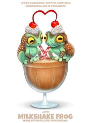  amazon_milk_frog ambiguous_gender amphibian beverage brown_body candy cherry chocolate container cup dairy_products dessert digital_media_(artwork) digital_painting_(artwork) drinking_straw duo english_text feral food frog fruit goblet green_body milkshake piper_thibodeau plant sharing sharing_beverage sharing_milkshake simple_background smile sprinkles text tree_frog url whipped_cream white_background yellow_eyes 