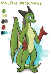  2019 anthro blue_eyes color_swatch digital_media_(artwork) dragon enginetrap european_mythology featureless_crotch gloves_(marking) green_body hi_res horn looking_at_viewer malphas_(enginetrap) markings membrane_(anatomy) membranous_wings model_sheet mythological_creature mythological_scalie mythology nude scalie shaded simple_background smile solo tail western_dragon wings 