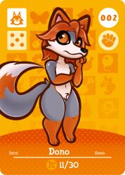  amiibo_card anthro arturfox canid canine canis card grey_body hair hi_res male mammal orange_eyes orange_hair solo tail wolf 