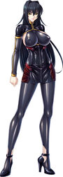  annerose_vajra black_hair breasts erect_nipples female full_body kagami_hirotaka katana koutetsu_no_majo_annerose koutetsu_no_majo_anneroze large_breasts legs lilith-soft long_hair looking_at_viewer sideboob smile solo standing sword weapon yellow_eyes 