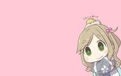  chibi green_eyes inishie inuyama_aoi pink scarf yuru_camp 