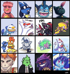  absol ambiguous_gender ampharos anthro aphex_twin avian azumarill back_plant back_shrub bird black_body black_feathers black_fur blue_body blue_fur blush buckteeth canid canine clothing corvid creepy didgeridoo dragon eeveelution elemental_creature english_text eyelashes eyewear feathers female feral flora_fauna flower flower_(anatomy) fur generation_1_pokemon generation_2_pokemon generation_3_pokemon generation_4_pokemon generation_5_pokemon gengar glasses group gym_leader hat head_flower headgear headwear hi_res human humor i_care_because_you_do_(album) kasumi_(pokemon) kissing land_forme_shaymin latias laugh legendary_pokemon looking_at_viewer lucario magby mammal meme murkrow musical_instrument mythological_creature mythological_scalie mythology nintendo open_mouth oscine oshawott parody partitioning passerine plant pokemon pokemon_(species) pokemon_trainer rape_face red_body red_feathers riolu scalie scrafty shaymin sneasel teeth text tyranitar vaporeon vaporotem what white_body white_feathers white_fur why wind_instrument zangoose zoroark 