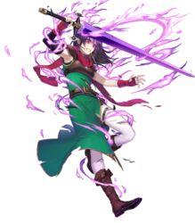  armor armpits aura belt black_hair boots breastplate dark_aura dress earrings female fire_emblem fire_emblem:_thracia_776 fire_emblem_heroes full_body glowing glowing_eyes green_dress highres holding holding_sword holding_weapon jewelry kiyu_(zuyu) knee_boots leg_up mareeta_(fire_emblem) official_art pants red_eyes red_scarf scarf shadow_sword_(fire_emblem) shoulder_armor sleeveless solo sword torn_clothes torn_pants transparent_background weapon white_pants 