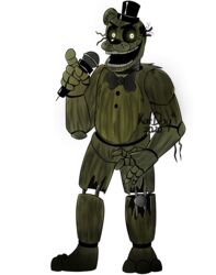  &gt;:d 1_ear 2020 alpha_channel animatronic anthro barefoot bear big_pupils black_nose bow_tie clothing dilated_pupils electronics exposed_endoskeleton featureless_crotch feet five_nights_at_freddy&#039;s five_nights_at_freddy&#039;s_3 fur ghost glowing glowing_eyes green_body green_ears green_fur hat headgear headwear hi_res holding_microphone holding_object katdaykatz looking_at_viewer machine male mammal metal metallic metallic_body microphone multicolored_body multicolored_fur open_mouth phantom_freddy_(fnaf) pupils raised_arm robot round_ears scottgames short_ears simple_background singer smile solo spirit standing teeth top_hat torn_leg transparent_background two_tone_body two_tone_fur wire yellow_eyes 