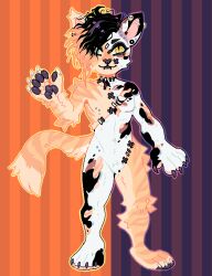  alternative_fashion anthro calico_cat claws digital_media_(artwork) domestic_cat felid feline felis goth greaserdemon halloween_theme hi_res male mammal mastectomy_scar microsoft_paint_(artwork) original_character(s) patchwork_creature piercing scar seam_(sewing) tabby_cat trans_(lore) trans_man_(lore) undead wide_hips zero_pictured 