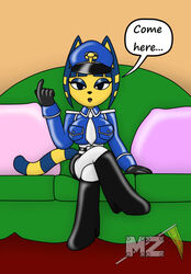  1girls animal_crossing ankha ankha_(animal_crossing) big_breasts black_eyes blue_hair blue_outfit boots breasts couch crossed_legs dominatrix female female_domination femdom hat huge_breasts latex_suit metalzaki_(artist) nintendo pov sitting sitting_on_couch sitting_on_sofa sofa solo solo_female talking_to_viewer white_tie 