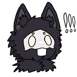  1:1 absurd_res alpha_channel black_body black_fur canid canine canis changed_(video_game) dark_latex fur hi_res male mammal puro_(changed) surprised wolf yamingsss 