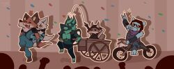  anthro arctic_fox bear blush brother_(lore) brothers_(lore) canid canid_demon canine canis carrying_another carrying_partner cerberus cerberus_(fortnite) chibi clothed clothing demon epic_games european_mythology eyewear feet felid feline felis fennix_(fortnite) fortnite fox fur greek_mythology group heart_symbol hellhound hi_res humor incest_(lore) love male male/male mammal multi_head mythological_canine mythological_creature mythology orange_body orange_fur oscar_(fortnite) pantherine pinumontbalou polar_bear polar_patroller race red_fox sibling_(lore) sitting slave sunglasses tiger true_fox ursine volpez_(fortnite) wendell_(fortnite) whip white_body white_fur wolf 