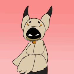  1:1 animated anthro anthrofied bunibelol dancing female generation_7_pokemon hi_res humanoid mimikyu nintendo pokemon pokemon_(species) pokemorph short_playtime solo 