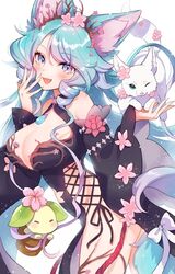  :d animal animal_ear_fluff animal_ears black_kimono black_sleeves blue_eyes blue_hair blush breasts cleavage cleavage_cutout clothing_cutout commission detached_sleeves female flower hair_flower hair_ornament highres japanese_clothes kimono large_breasts long_hair looking_at_viewer multicolored_hair oerba_yun_fang open_mouth pink_hair shinishi_chiho silvervale silvervale_(sakura_goddess) skeb_commission skin_fang smile solo streaked_hair swept_bangs tail tail_flower tail_ornament virtual_youtuber vshojo wolf wolf_ears wolf_girl wolf_tail 