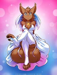  2019 absurd_res adobe_photoshop_(artwork) anthro anthrofied arm_tuft bare_shoulders biped blue_background blue_eyes blush bokeh breasts brown_body brown_fur chest_tuft claws cleavage clothed clothing collar collar_of_keidranification colored conditional_dnp crossed_legs digit_ring digital_media_(artwork) digitigrade dress feet female fluffy fluffy_tail fur garter_straps gradient_background hi_res jewelry keidran legwear looking_at_viewer mammal medium_breasts mrs._nibbly necklace open_mouth pawpads pink_background ring rodent sciurid shoulder_tuft simple_background sitting solo stockings tail text thigh_highs toe_claws toe_ring toes tom_fischbach tree_squirrel tuft twokinds url wedding_dress 