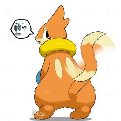  1:1 2025 2d_animation ambiguous_feral ambiguous_gender animated arm_fin biped bipedal_feral black_eyes buizel cheek_markings circle_eyebrows colored cute_fangs digital_media_(artwork) dipstick_tail eyebrows facial_markings fangs feral fin forked_tail frame_by_frame full-length_portrait fur generation_4_pokemon head_markings head_tuft kemono looking_at_viewer looking_back looking_back_at_viewer loop mammal markings multicolored_body multicolored_fur multicolored_tail mustelid nintendo orange_body orange_fur orange_tail pictographics pokemon pokemon_(species) portrait rear_view semi-anthro shaded short_playtime simple_background simple_shading solo speech_bubble standing tail tail_markings tail_motion tan_body tan_fur tan_tail tan_tail_tip teeth tontaro tuft two_tone_body two_tone_fur two_tone_tail unusual_anatomy unusual_tail watermark white_background yellow_body 