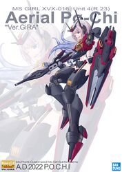  absurdres armor artist_name blue_eyes bright_pupils character_name chest_armor clothing_cutout commission cosplay female girarikyo gloves grey_hair gundam gundam_aerial gundam_aerial_(cosplay) gundam_suisei_no_majo headpiece highres holding holding_shield holding_weapon horizontal_pupils indie_virtual_youtuber leg_armor long_hair mecha_musume navel navel_cutout one_eye_closed open_mouth pochimaru_(vtuber) ponytail sharp_teeth shield shoulder_armor solo teeth tentacle_hair virtual_youtuber weapon white_gloves white_pupils 