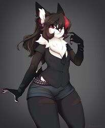  absurd_res anthro bat bottomwear clothed clothing digital_media_(artwork) femboy fully_clothed gradient_background hair hi_res male mammal multicolored_hair red_eyes shaded shorts simple_background solo suelix thick_thighs torn_clothing wide_hips 