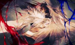  1boy bad_id bad_pixiv_id brown_hair granblue_fantasy hair_between_eyes highres kanengomi light_particles male_focus multiple_wings red_eyes sandalphon_(granblue_fantasy) solo wings 